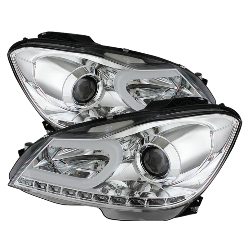 Spyder 5074256 fits Mercedes Benz W204 C-Class Projector Halogen Model- DRL Chr