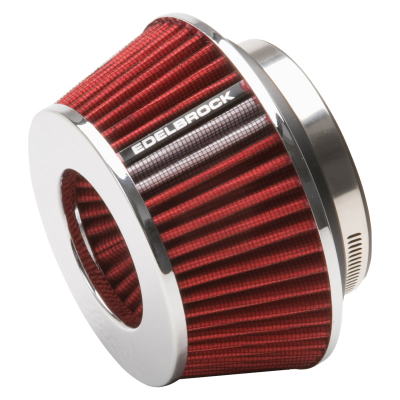 Edelbrock 43611 Air Filter Pro-Flo Series Conical 3 7In Tall Red/Chrome