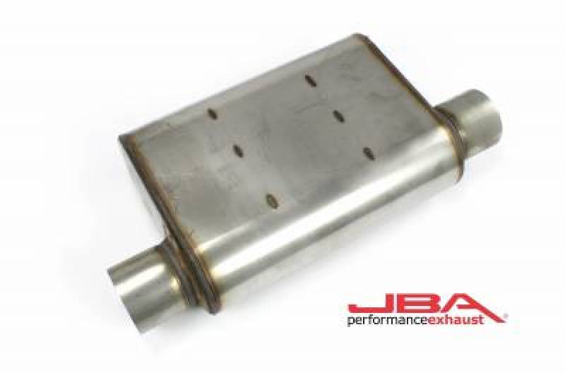 JBA 40-301301 Universal Chambered Style 304SS Muffler 13x9.75x4in 3in In/Out Dia Offset/Offset (Same Side)