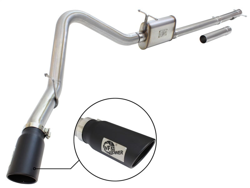 AFE 49-43076-B rce XP Exhaust 3in-3.5in SS Single Side Ext CB w/ Black Tip 99-0