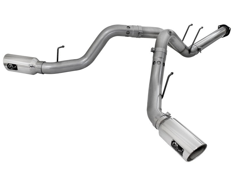 AFE 49-43122-P Bore-HD 4in 409 Stainless Steel DPF-Back Exhaust w/Polished Tips