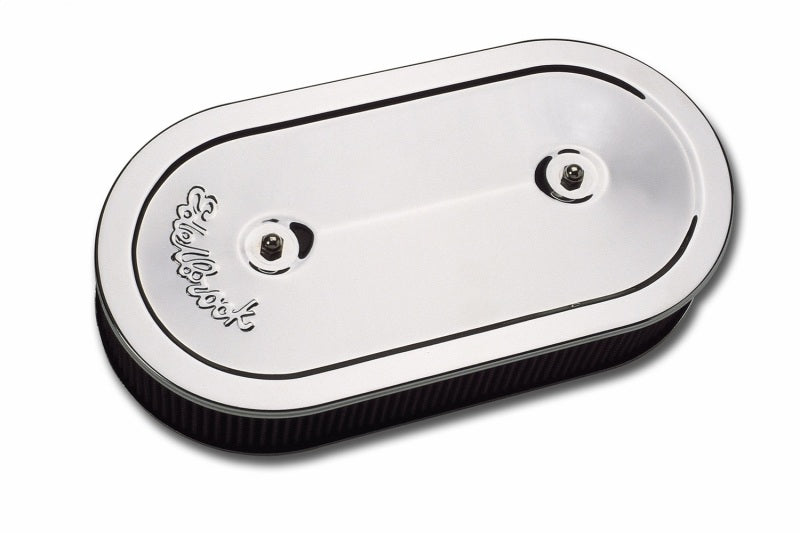 Edelbrock 1235 Air Cleaner Pro-Flo Series Oval Steel Top 13 5In X 7In X 3 5In Dual Carburetor Chrome