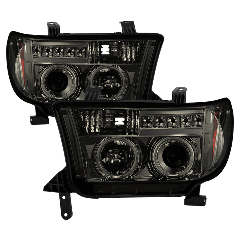 Spyder 5012043 fits Toyota 07-13 Tundra Projector Headlights LED Halo LED Smke