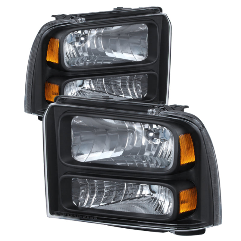 9026553 Xtune fits Ford 05-07 F250/350/450 Super Duty Crystal Headlights Black