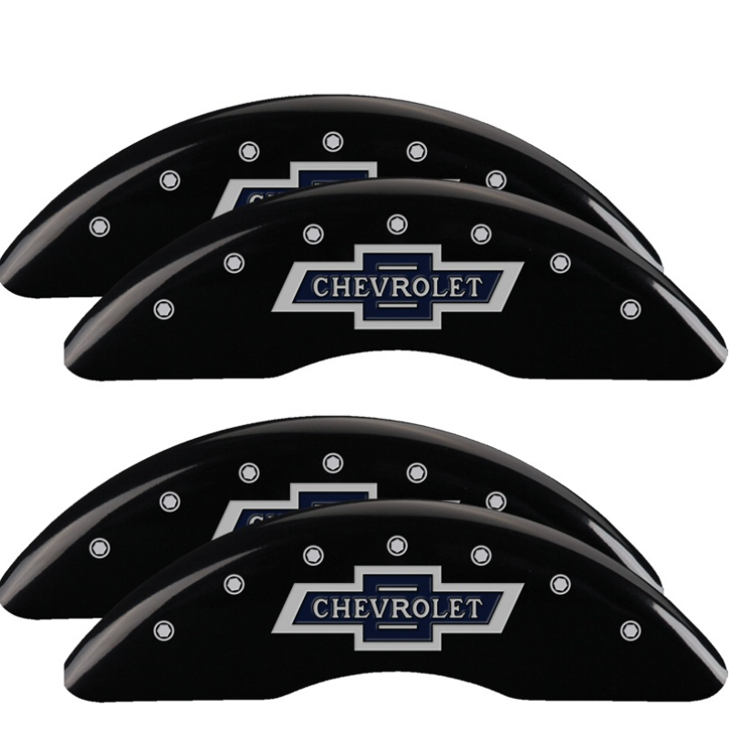 MGP 14173SBANBK 4 Caliper Covers Engraved F & R 100th Anniv Black Finish Silver