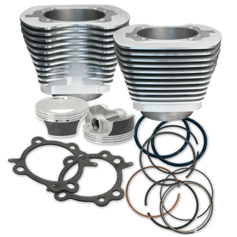 S&S 910-0201 Cycle 99-06 BT 97in Big Bore Cylinder Kit - Silver
