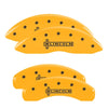 MGP 36026SLCNYL 4 Caliper Covers Engraved Front & Rear Lincoln Yellow Finish Bla
