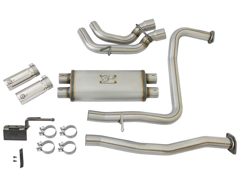 AFE 49-46126-P Rebel Series 2-1/2in 409 SS Cat Back Exhaust w/ Polished Tips 16