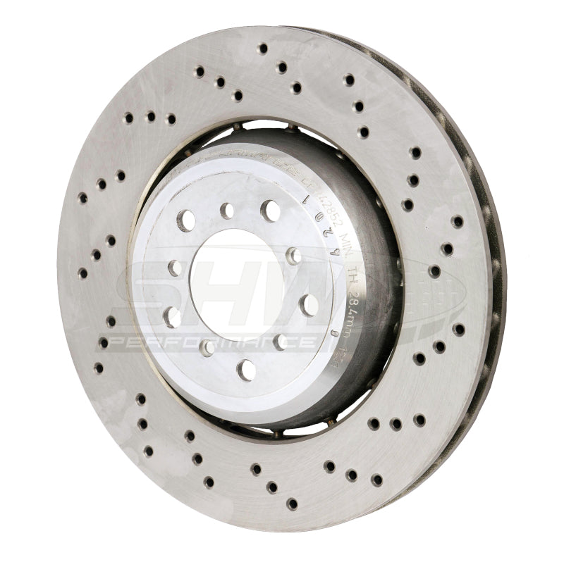 SHW Performance BFR42852 SHW 08-13 fits BMW M3 4.0L Right Front Cross-Drilled Lightweight Brake Rotor (34112283802)