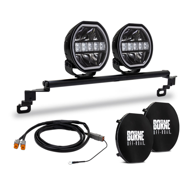 Borne Off-Road BNLT-BR-21S-B27U 2021+ fits Ford Bronco Direct Fit Lights - Standard Bumper - 2in x 7in Round - Up