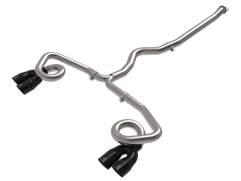 AFE 49-36809-B Takeda 3in to 2-1/2in 304 SS Cat-Back Exhaust w/ Black Tips 22-2