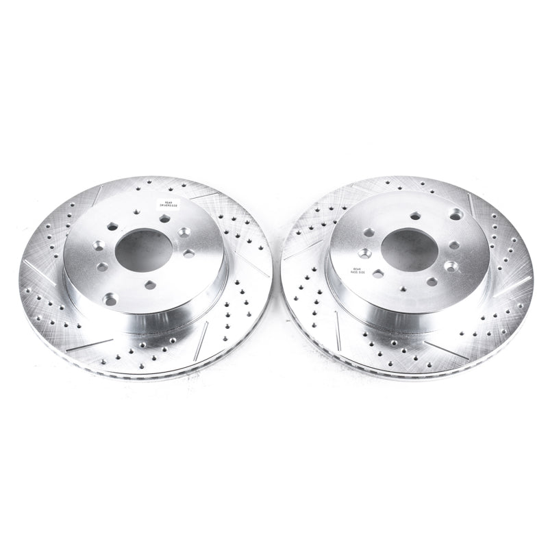 PowerStop fits Mazda 07-15 CX-9 Rear Evolution Drilled & Slotted Rotors - Pair