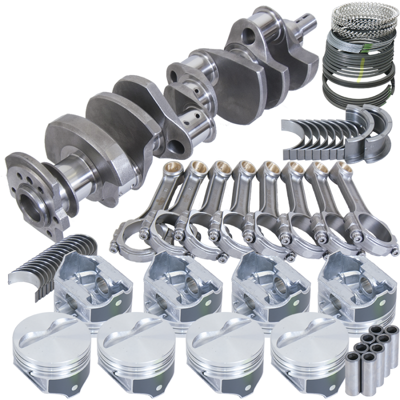Eagle B15455E040 fits Chevy 350 2Pc 3.750in Crank 5.700in I-Beam Rod -5cc Flat Top 4.040in Pistons Balanced Assembly