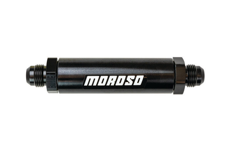 Moroso 65234 In-Line Fuel Filter - 6.5in -10An - 40 Micron SS Filter - Aluminum