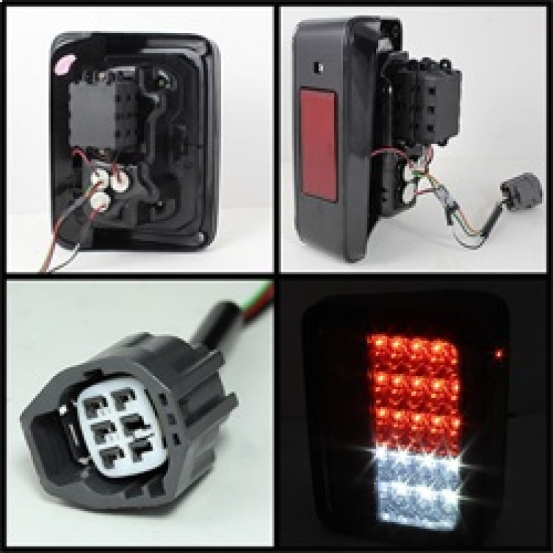 Spyder 5070418 fits Jeep 07-15 Wrangler LED Tail Lights Smoke ALT-YD-JWA07-LED-