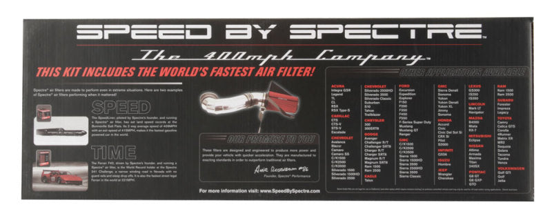 Spectre 9924 05-09 fits Ford Mustang GT V8-4.6L F/I Air Intake Kit - Polished w/Red Filter