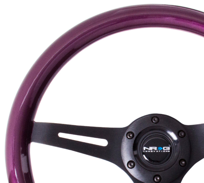 NRG ST-015BK-PP ST-015BK-PP Classic Wood Grain Steering Wheel Purple