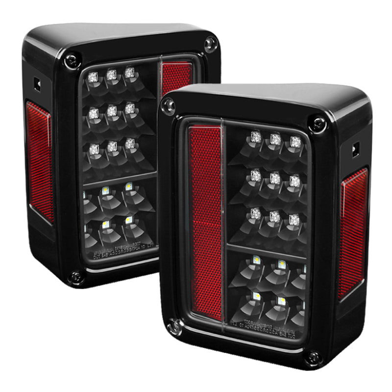 Spyder 5070395 fits Jeep 07-15 Wrangler LED Tail Lights Black ALT-YD-JWA07-LED-