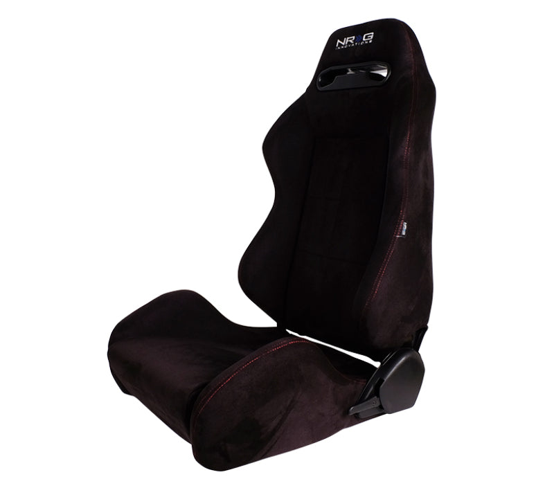 NRG RSC-220L RSC-220L/R Sport Seats Type-R Suede w/ Logo - Black w/Red