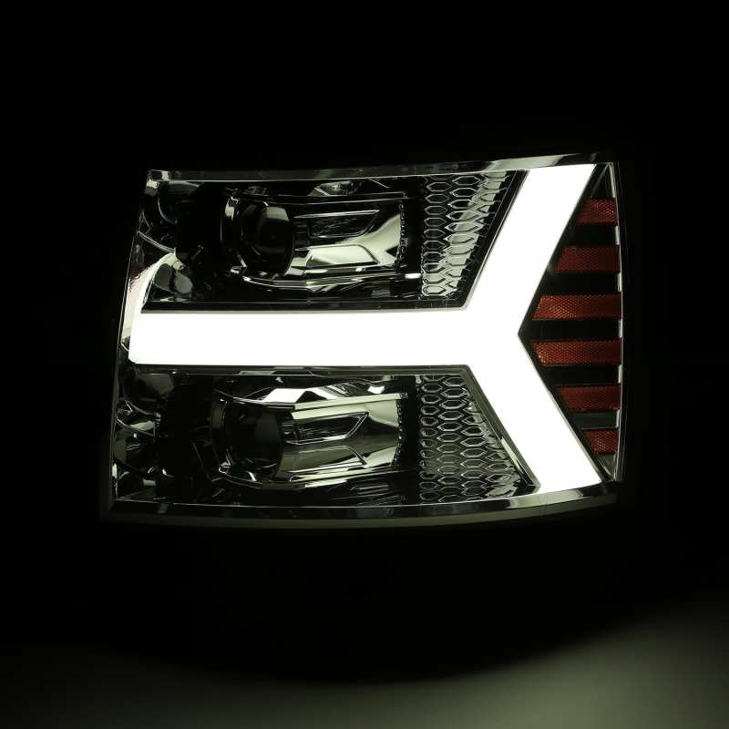 AlphaRex 880222 fits Chevy 07-13 1500 LUXX LED Proj Headlights Plank Design Chr
