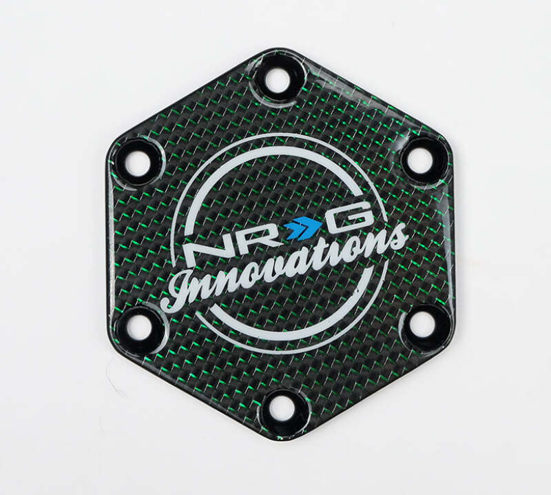 NRG STR-640CF STR-640CF/GN Carbon Fiber w/ Green Texalium Fabrics Horn Delete