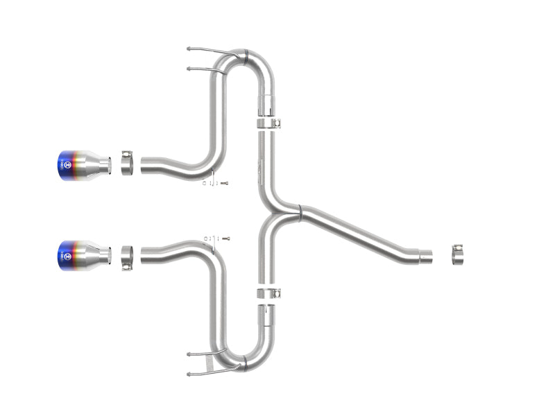 AFE 49-36625-L 2-1/2in 304 SS Axle-Back Exhaust w/Blue Flame Tips 17-20 fits H