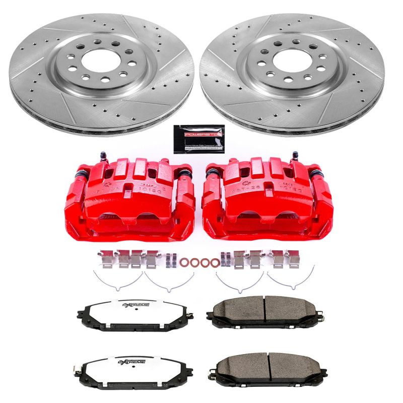 Power Stop KC6540-36 14-16 fits Jeep Cherokee Front Z36 Truck & Tow Kit w/Cals