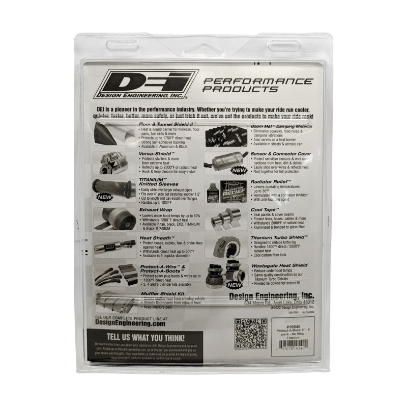 DEI 10540 Protect-A-Boot - 8in - 6-pack - No Ring - Titanium