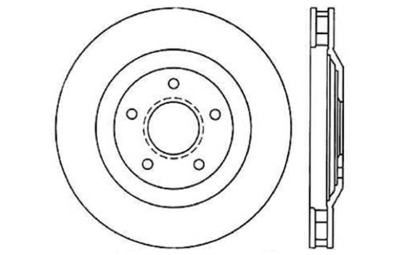 Stoptech 128.62059L Power Slot 97-04 Chevy Corvette / 04 & 08 Cadillac XLR/XLR-V Front Left Drilled Rotors