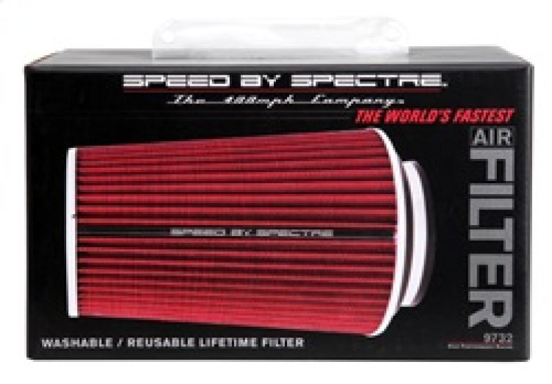 Spectre 9732 Adjustable Conical Air Filter 9-1/2in. Tall (Fits 3in. / 3-1/2in. / 4in. Tubes) - Red
