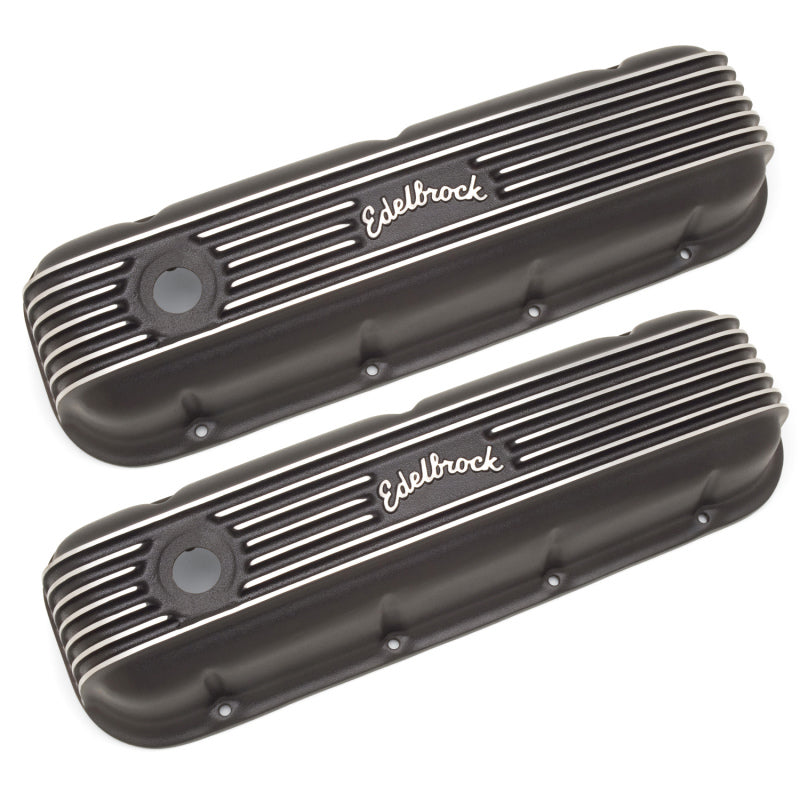 Edelbrock 41853 Valve Cover Classic Series fits Chevrolet 1965 and Later 396-502 V8 Black