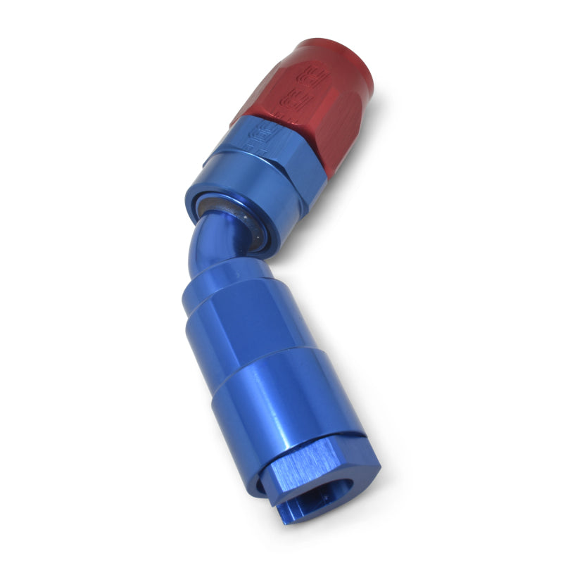 Russell 611260 Performance 5/16in SAE Quick Disc Female to -6 Hose Red/Blue 45 Degree Hose End