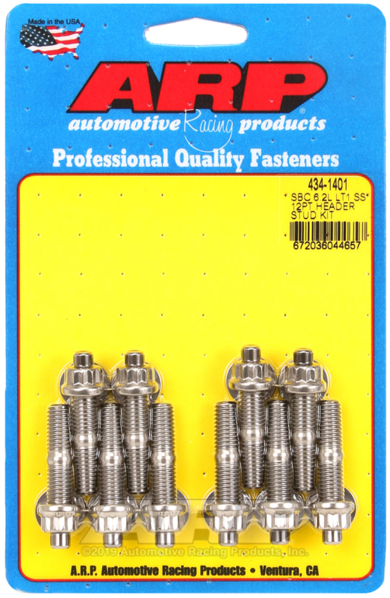 ARP 434-1401 SB fits Chevy 6.2L LT1 SS 12PT Header Stud Kit