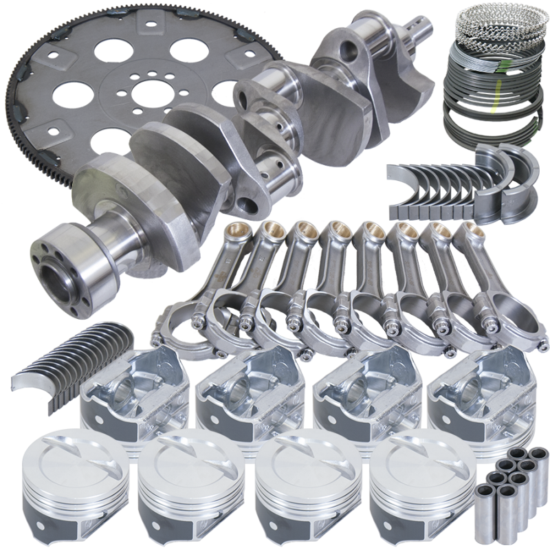 Eagle B15454L04068 fits Chevy 350 1Pc 3.750in Crank 5.700in I-Beam Rod 4.040in Pistons Eagle 168 Tooth FP Bal Assembly