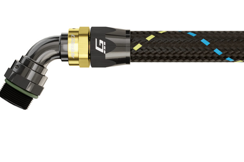 GReddy 12810660 AN06 60 DEGREE ORB MALE BLACK/GOLD ANODIZED
