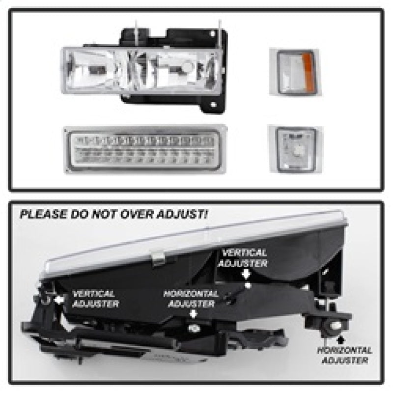 5069559 Xtune Blazer Full Size Corner/LED Bumper Headlights Chrome HD-JH-CCK88