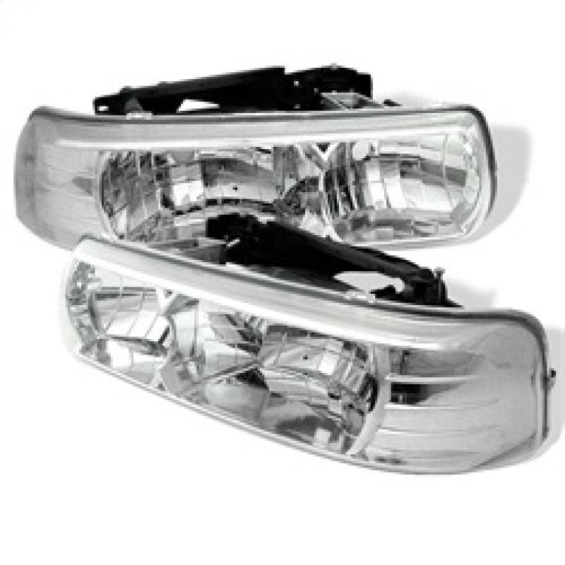 Spyder 5012487 fits Chevy 99-02 Silverado 1500/2500 Crystal Headlights Chrome H