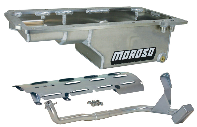 Moroso 21150 GM LS/ F-Body (w/-10An Fitting) Deep Drag Race Baffled Wet Sump 6qt