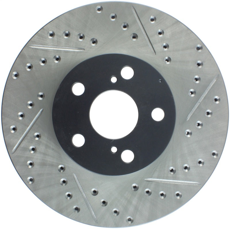 Stoptech 127.44114L 03-08 Pontiac Vibe / 05-09 Scion tc Left Front Slotted & Drilled Rotor