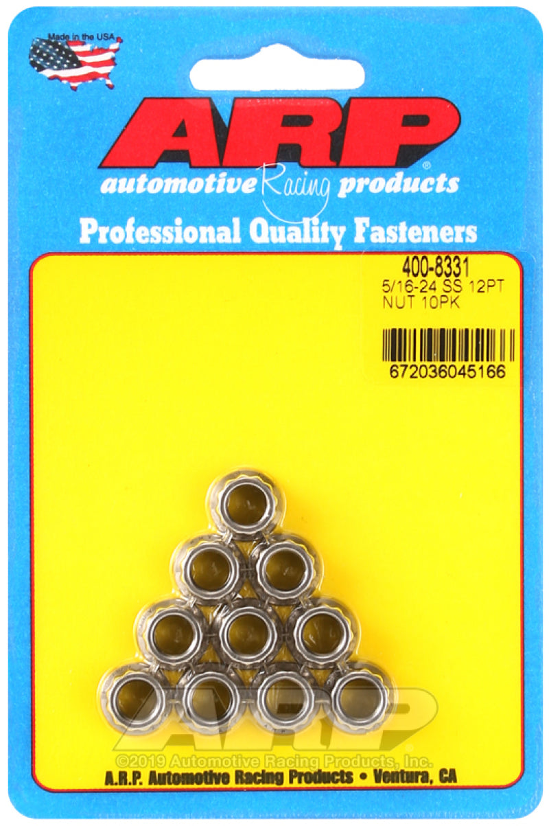 ARP 400-8331 5/16-24 SS 12pt Nut Kit
