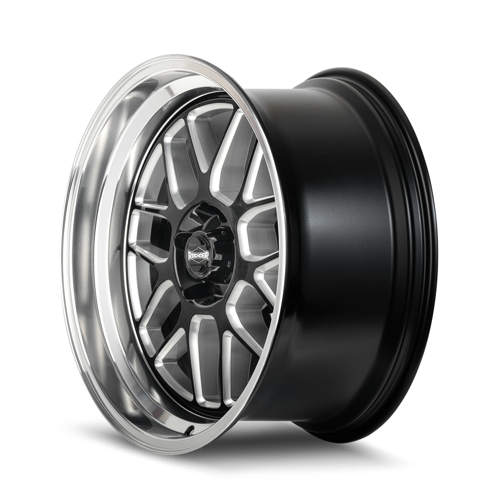 RIDLER 611-8865GBMD RIDLER 611 611 GLOSS BLACK/MILLED WITH DIAMOND CUT LIP 18X8