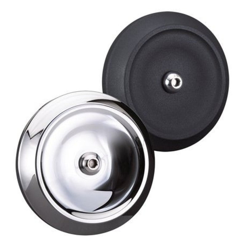 S&S 170-0123 Cycle Dished Bobber Air Cleaner Cover w/ Machined Highlights - Blac
