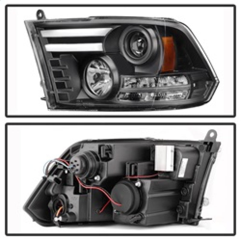 Spyder 5081001 fits Dodge 09-12 Ram Projector Headlights Light Bar DRL Black PR