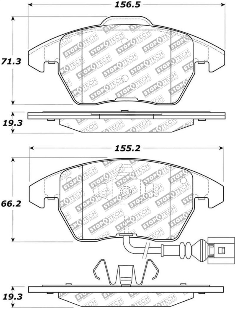 Stoptech 305.1107 Street Select Brake Pads - Front