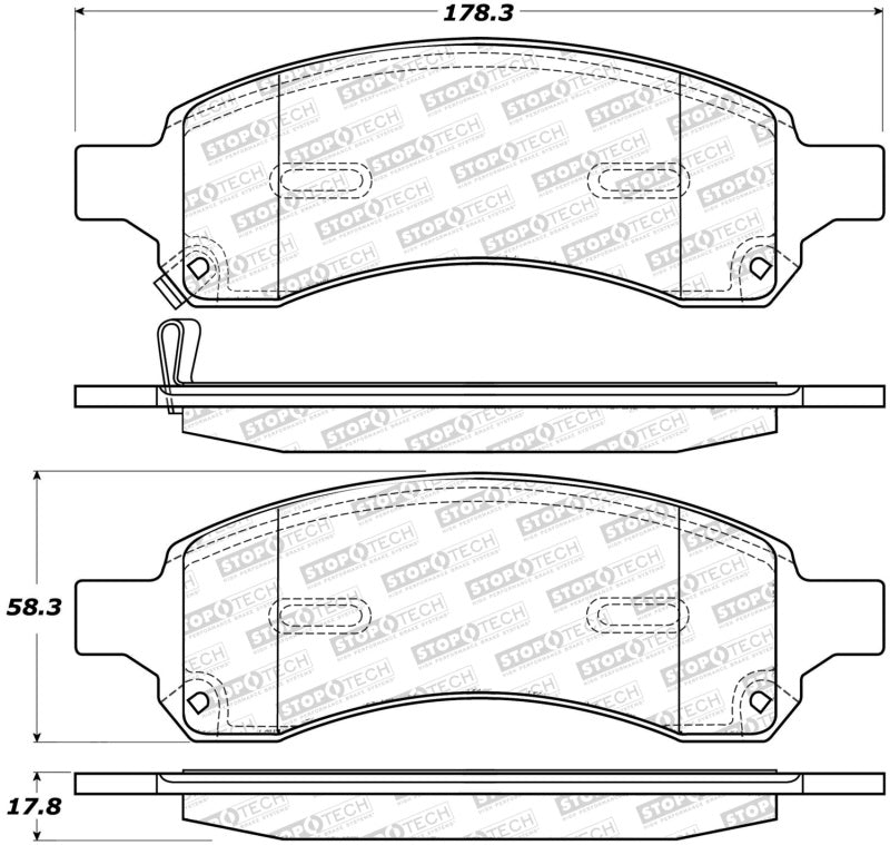 Stoptech 308.1691 Street Brake Pads - Rear