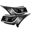 Spyder 5074164 fits Chevy 11-14 Cruze Projector Headlights Light Tube DRL Blk P