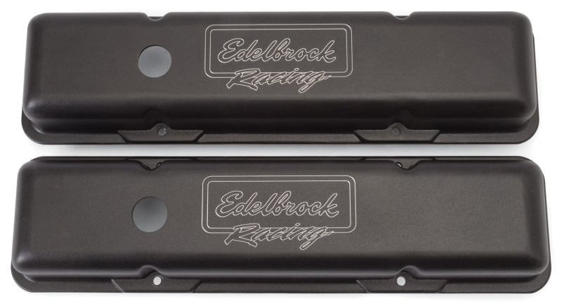 Edelbrock 41713 Valve Cover Victor Series fits Chevrolet 1959-1986 262-400 CI V8 Low Black