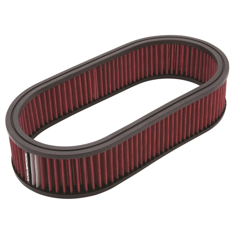 Edelbrock 1226 Air Cleaner Element Oval 2 5In Tall Red w/ White Strip