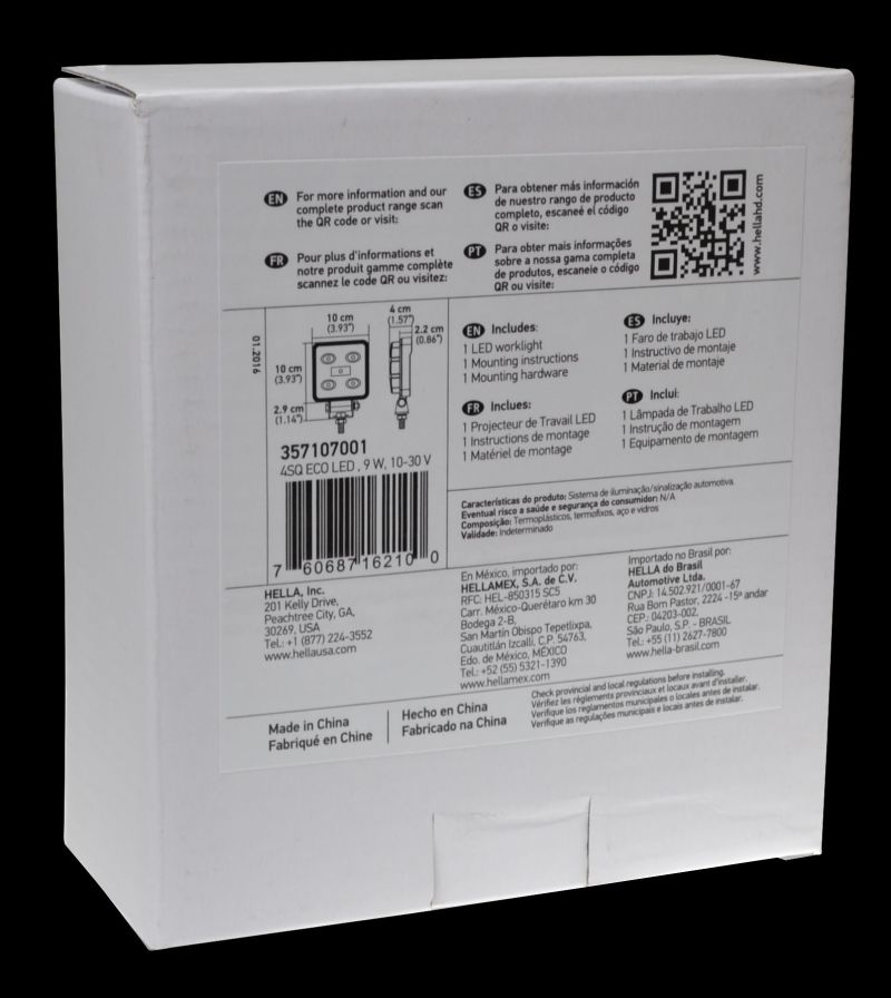 Hella 357107001 ValueFit Work Light 4SQ LED MV CR LT