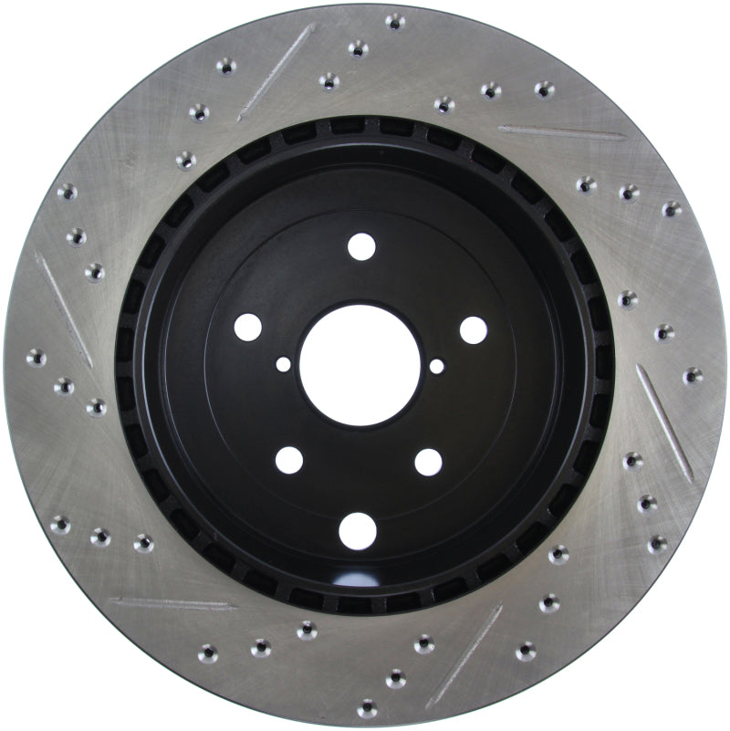 Stoptech 127.47030L 08+ fits Subaru STI (Will Not Fit 05-07) Slotted & Drilled Sport Brake Rotor